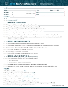 Tax Questionnaire